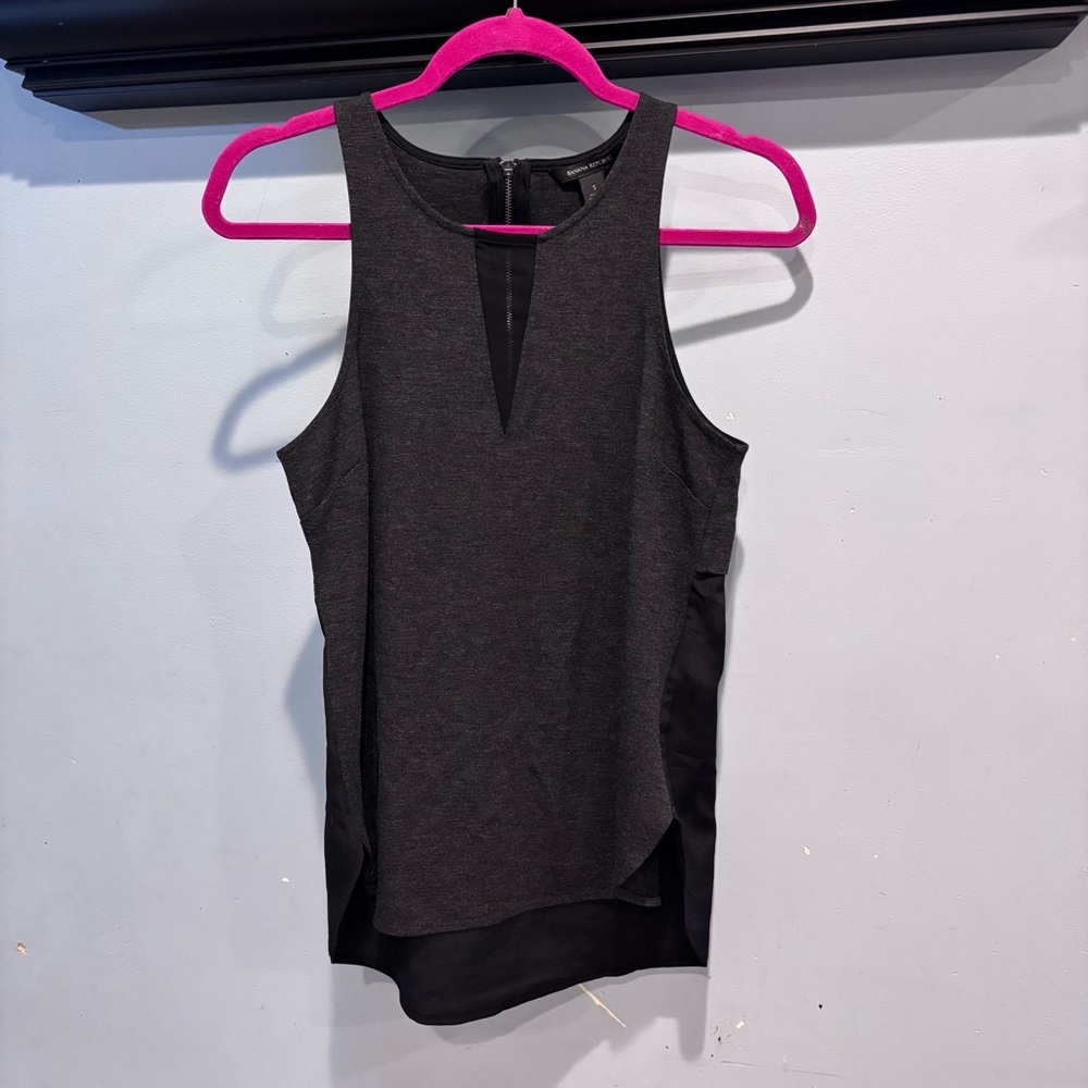 Banana Republic Tank. Size Small. Black and gray‎ tank with zipper on back.